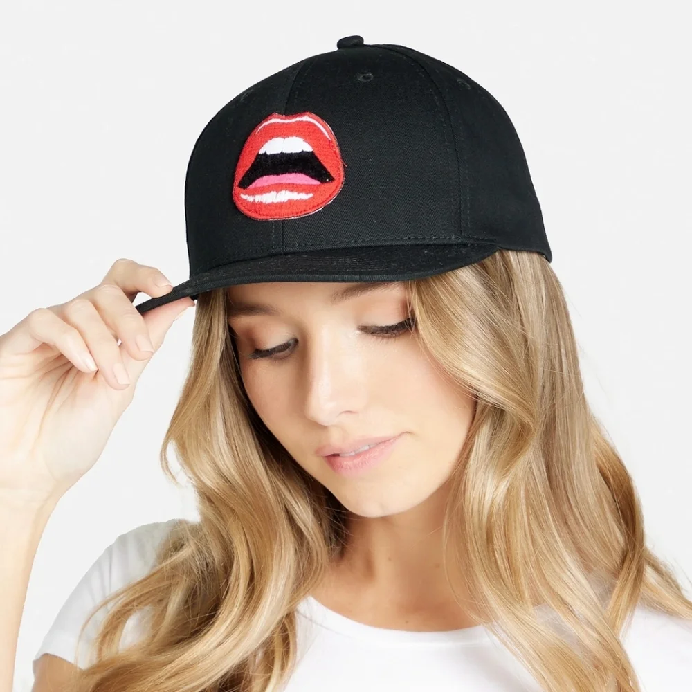 Lauren Moshi Bay Red Open Lip hat